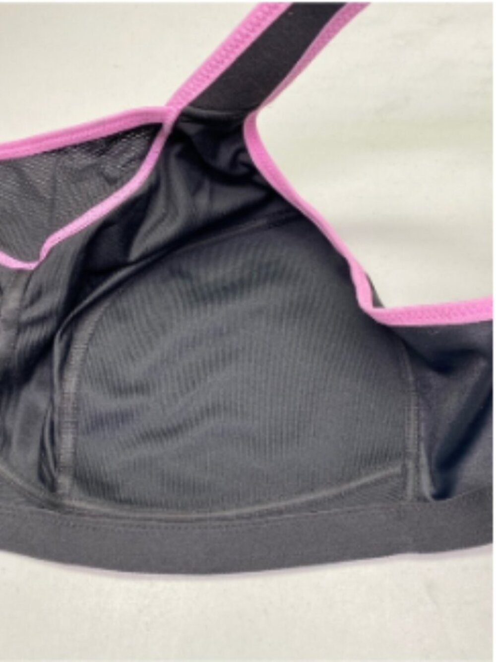 Glamorise 1066 Black Pink Trim No-Bounce Cami Wireless Sports Bra 42DD *P1040 - Picture 3 of 5